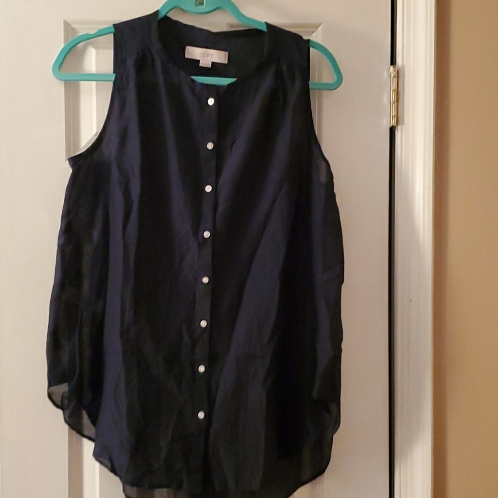 XS LOFT cotton silk sleeveless shirt